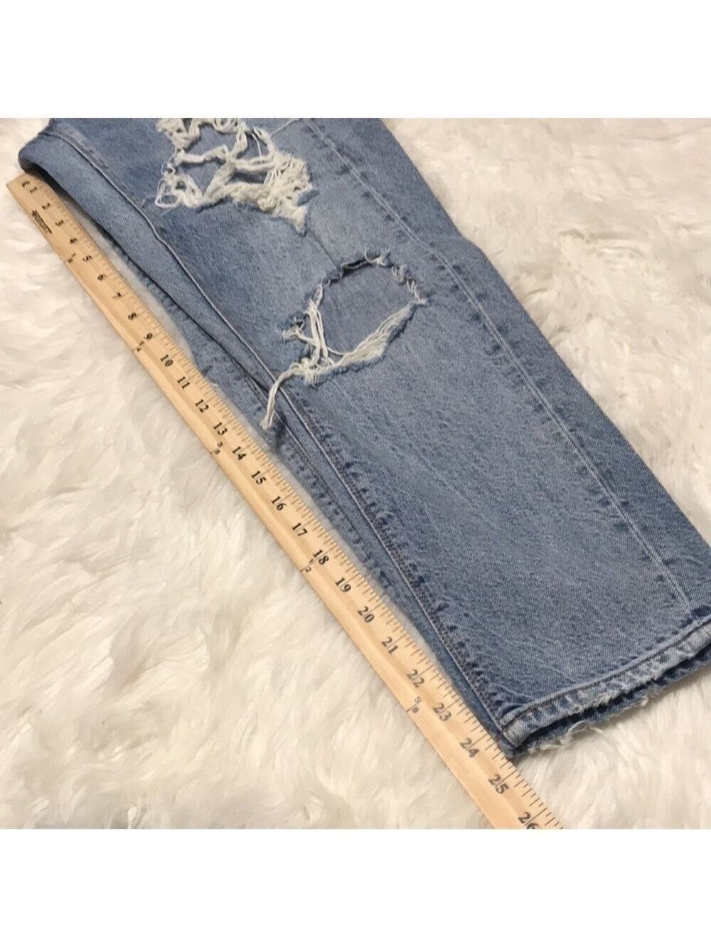 AEO HIGHEST MOM RISE RIPPED JEANS SZ 4S - Picture 5 of 12